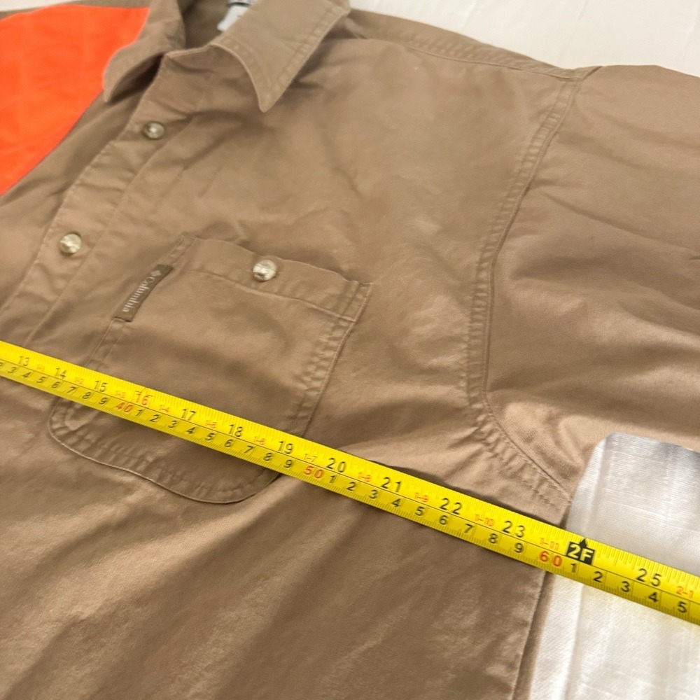 Columbia Hunting Men's Shooting Shirt LARGE  RH Khaki‎ Blaze Orange - Picture 6 of 8